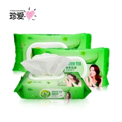珍爱绿茶祛油湿巾纸80片 91328480